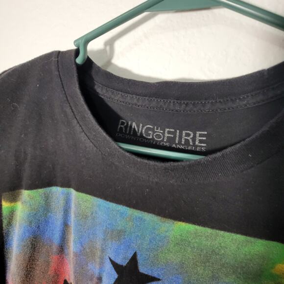 California State Republic Bear Logo Black TShirt Ring of Fire Mens LG Tye Dye - Picture 4 of 6